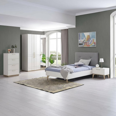 Children's room set children's bed junior bed bed set 4-piece white wood