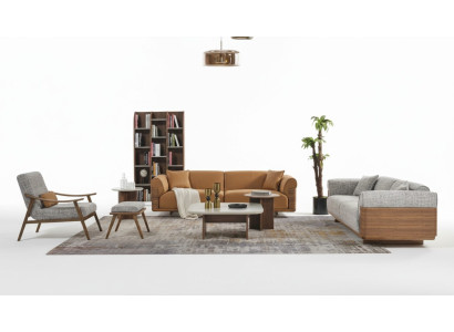 Upholstered sofa set complete brown fabric fabric sofa