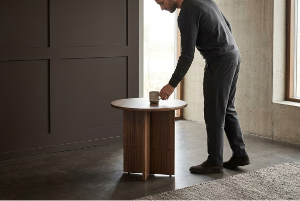 Side table Coffee table Living room Brown wood Design furniture