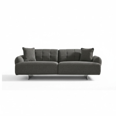 Three-seater sofa 3-seater upholstered sofa gray fabric polyester couch modern new