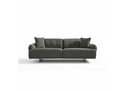 Three-seater sofa 3-seater upholstered sofa gray fabric polyester couch modern new