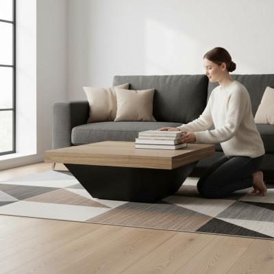 Coffee table table side table living room brown wooden table design furniture