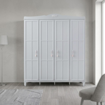 Large wardrobe children's wardrobe cabinet wood white wooden cabinet modern
