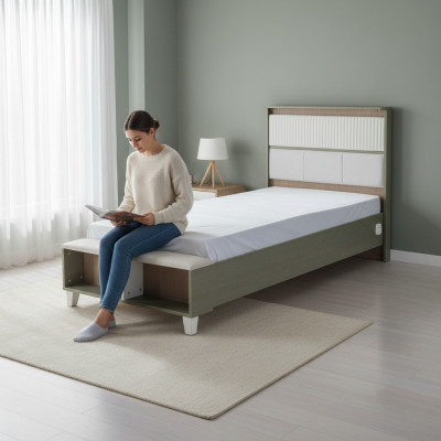 Bed frame children's bed children's room bed frames gray wood beds