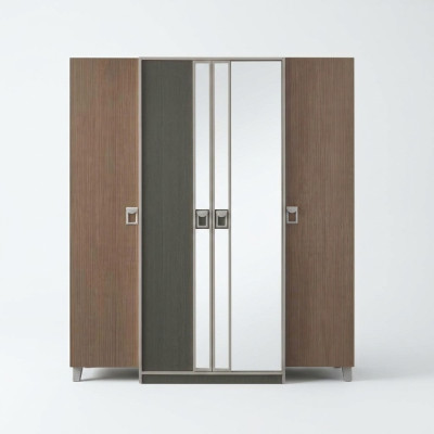 Wardrobe Children's Wardrobe Cabinet Wood Gray Wooden Cabinet Large Modern