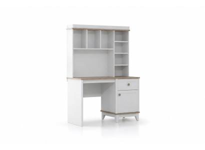 Wooden table desk shelves computer desk wood white children's room