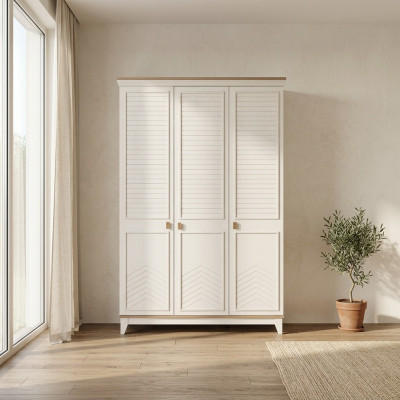 Children's wardrobe, clothes wardrobe, wooden wardrobe, cabinet, wood, white, modern