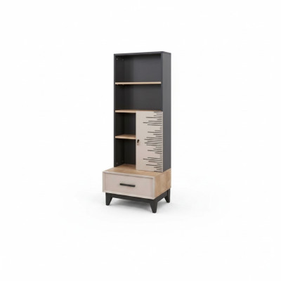 Bookshelf Cabinet Children's Room Shelf Wood Wooden Cabinet Gray Office