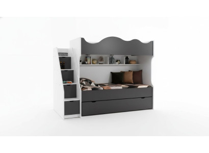 Bunk bed children's bed children's furniture gray set modern children