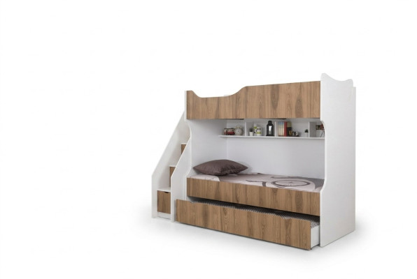 Children's bed bunk bed child furniture white set modern children