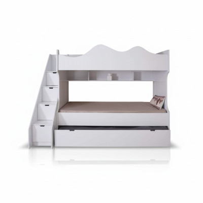 White bunk bed children's bed children's furniture set modern children