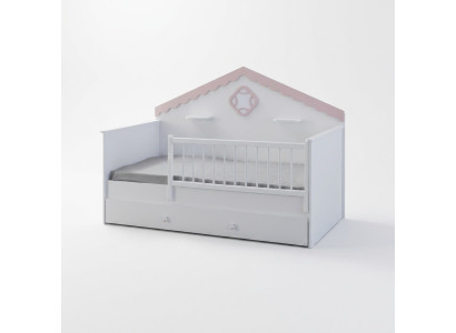 Children's playpen crib white wood bed modern