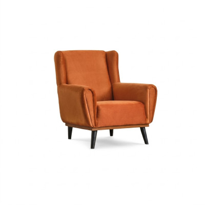 Single armchair 1-seater fabric armchair orange design club chair modern