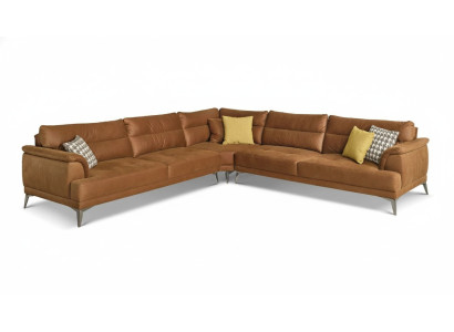 Upholstered Sofa Corner Sofa L Shape Large Living Landscape Sofa Brown Modern