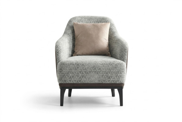 Wing chair armchair single-seater 1-seater fabric armchair gray design modern