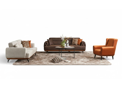 Three-seater couch set armchair sofa fabric 4-piece fabric sofa multicolored 3+3+1+1