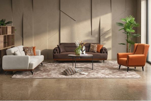 Upholstered sofa set multicolored three-seater armchair fabric sofa set 3+3+1