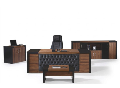 Office desk office furniture complete office desk set 4-piece wood brown office