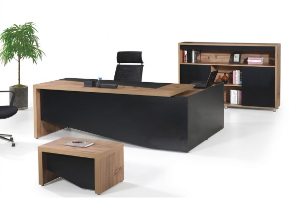 Office Furniture Complete Office Corner Office Desk Office Desk 3-piece Wood Black