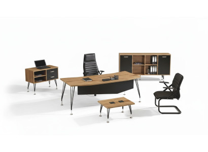 Office desk office furniture complete office desk set 4-piece wood black