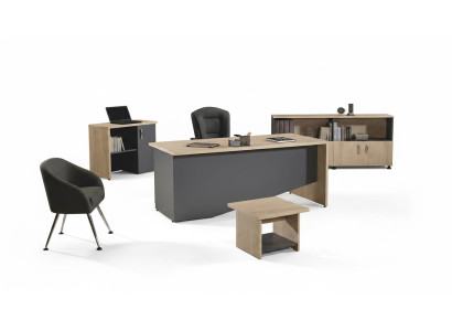 Table office furniture study furniture desk set 4-piece wood gray