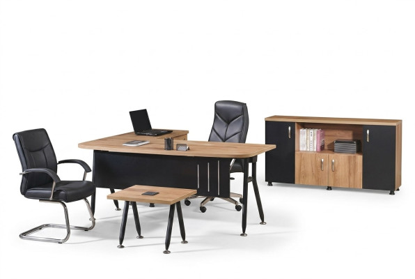 Office computer furniture work table office furniture table 3-piece wood set black