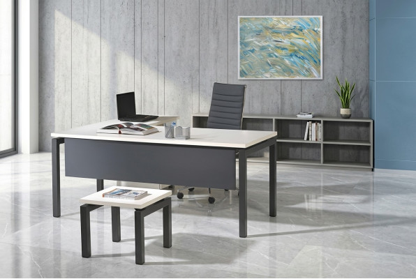 Furniture Office Home Office Furniture Corner Office Desk Set 3-Piece Wood Gray Table