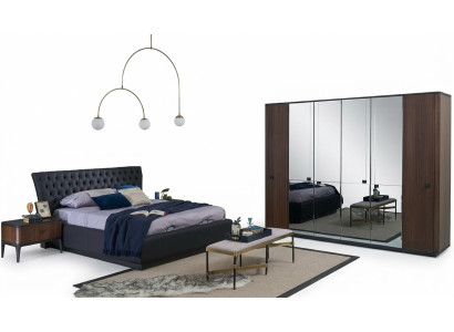 Double Bed Complete Bed Frame Bed Set 4-Piece Bedroom Black