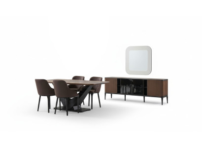 Dining nook dining set dining room furniture set dining room 9-piece wood brown table