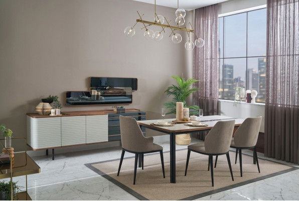 Dining room set dining group dining room furniture dining nook set 7-piece wood white