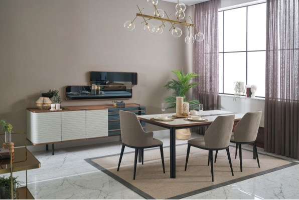 Dining corner dining room set dining group dining room furniture set 9-piece wood white