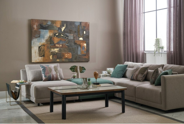 Corner sofa L shape sofa living landscape fabric sofa upholstered sofas beige design