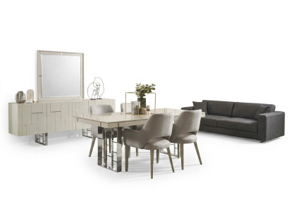 Dining corner group dining room dining group dining room furniture set 9-piece wood beige