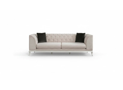Living room fabric sofa three-seater Chesterfield couch sofa 3-seater beige fabric