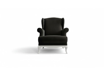 Single-seater armchair fabric living room classic black upholstered seat