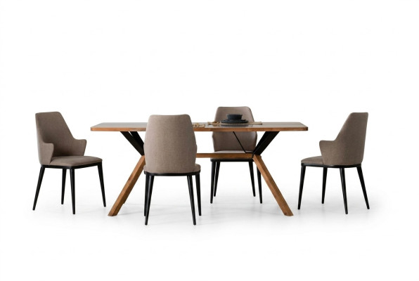 Dining nook table set, dining room, dining table, chairs, 5-piece, brown, wood