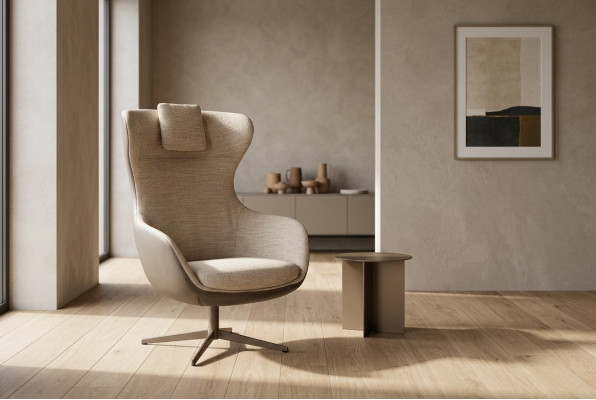 Armchair Wingback Armchair Cocktail Chair Single Seater Fabric Beige Modern Seater