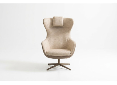 Armchair Wingback Armchair Cocktail Chair Single Seater Fabric Beige Modern Seater