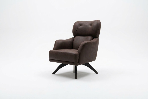 Armchair single-seater cocktail chair fabric brown modern seating