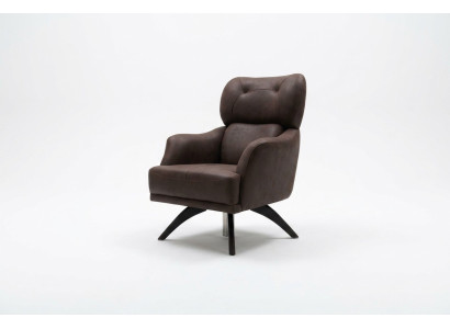 Armchair single-seater cocktail chair fabric brown modern seating