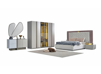 Complete Bedroom Furniture Double Bed Bed White Luxury Set 7-piece Wood