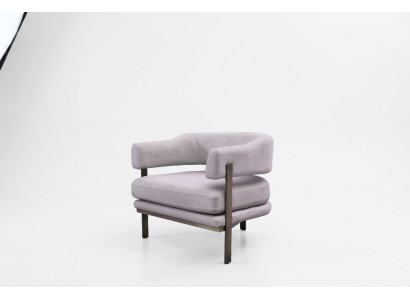 Armchair Single-Seater Fabric Living Room Modern Gray Upholstered Seat Chair