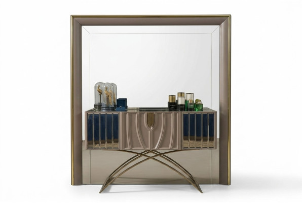 Console table, dressing table, vanity table, bedroom, modern, wood, brown