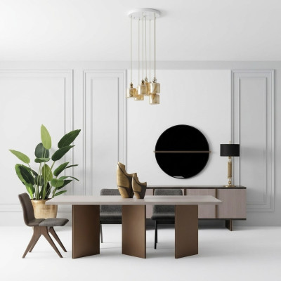Dining room dining set dining room furniture dining table dining nook 9-piece wood beige.