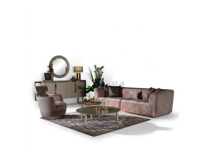 Upholstered sofa set fabric sofa three-seater sofa 3 seat armchair gray