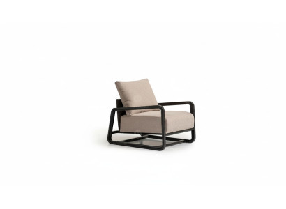 Armchair Recliner Single-Seater Beige Wood Living Room Design