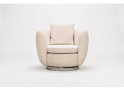 Modern single-seater armchair white fabric living room recliner