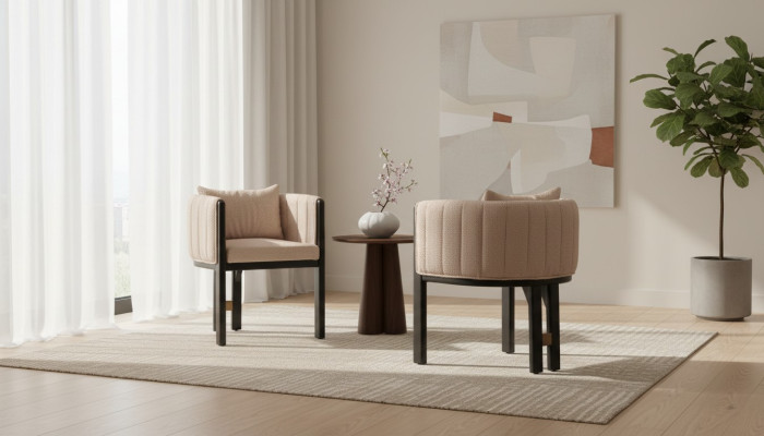 Kitchen Chair Dining Chair Set 2pcs Armchair Group Beige