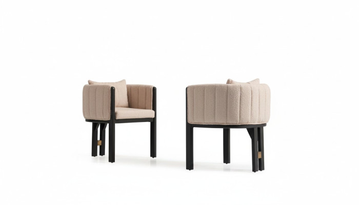 Kitchen Chair Dining Chair Set 2pcs Armchair Group Beige