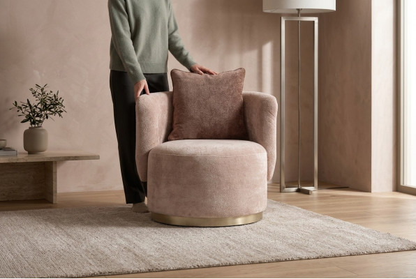 Armchair Recliner Modern Beige Upholstered Fabric Single-Seater Design